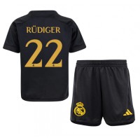 Dres Real Madrid Antonio Rudiger #22 Tretina pre deti 2023-24 Krátky Rukáv (+ trenírky)